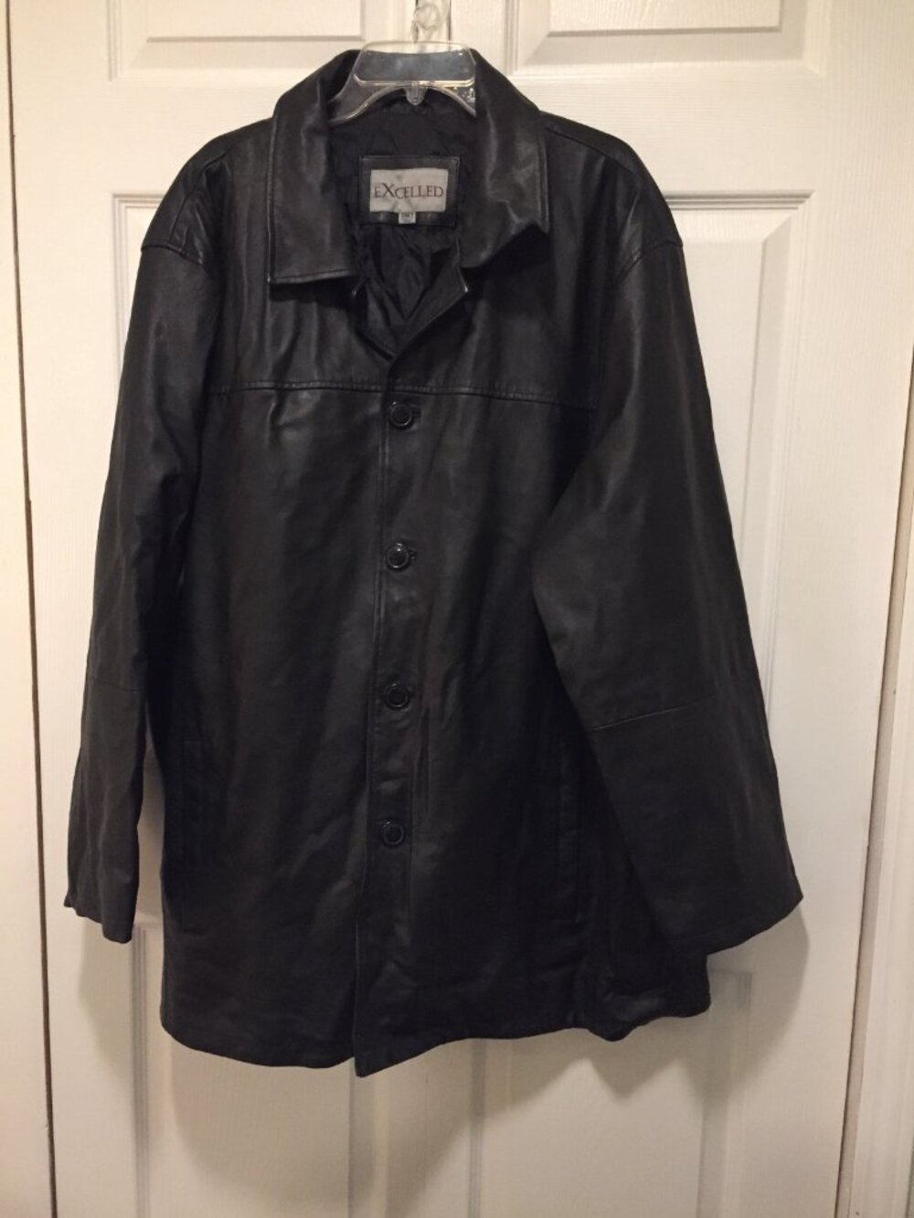 Vintage Excelled Insulated Leather Long Coat Men's Size 3XLT USA MADE Measures